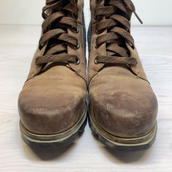 Sorel Women's Joan of Arctic Wedge III Lexie Boot SZ 8.5 Leather Boots Tobacco - Picture 6 of 11
